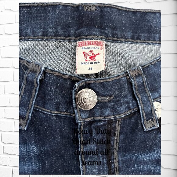 👖 Vintage Men's True Religion Billy Super QT Jeans - Size 38 - Rare Find! 👖 - Picture 3 of 13